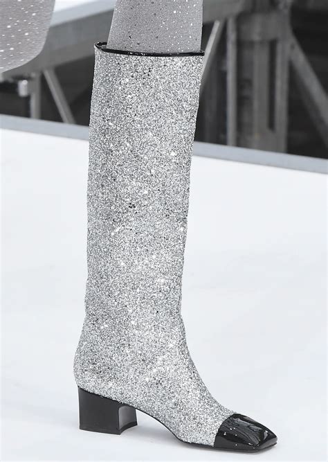 chanel sparkly boots|knee high chanel boots.